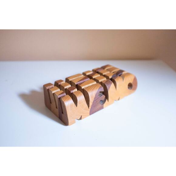 Vintage Wooden Memo Holder, Whimsical Desk Accessory - Picture 8 of 12